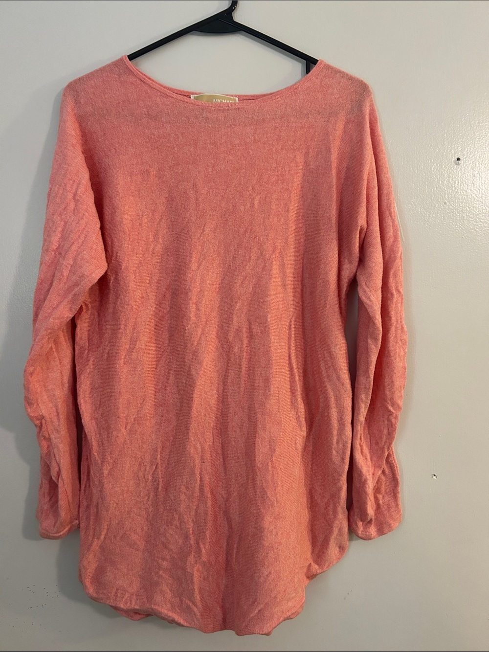 Michael Kors Coral Long-Sleeve Boatneck Pullover